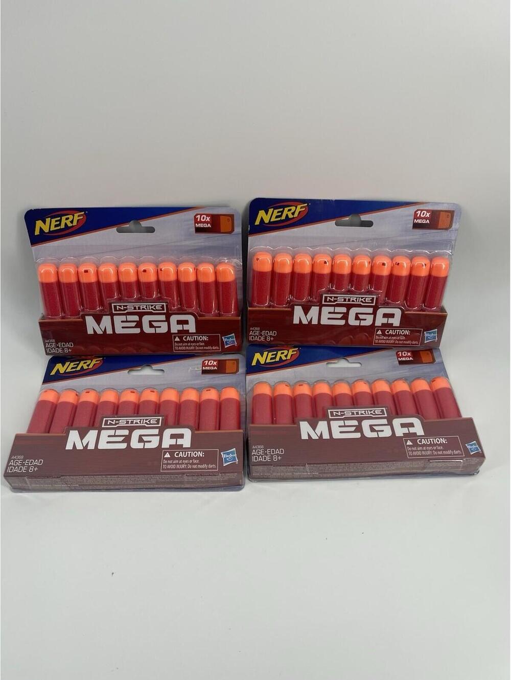 NERF Official N-Strike Mega Series 10-Darts Red Refill A4368 Sealed 4 Packs